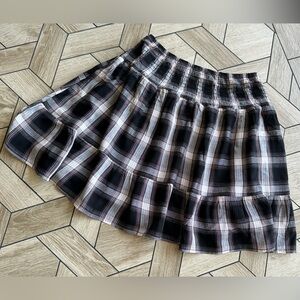 NWOT Chic Black and White Plaid Mini Skirt